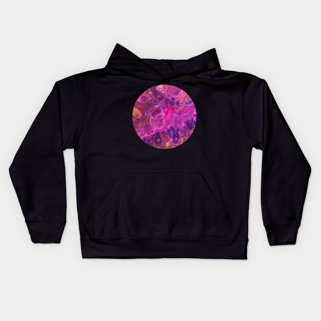 Pink Passion / Acrylic Pouring Kids Hoodie by nathalieaynie